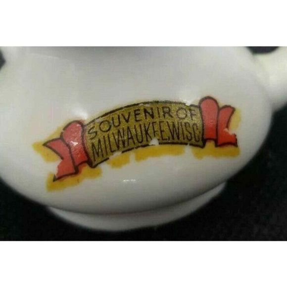 Vintage Japan Milwaukee Wisconsin WI Souvenir Miniature Teapot Tea Pot Floral - Picture 3 of 12
